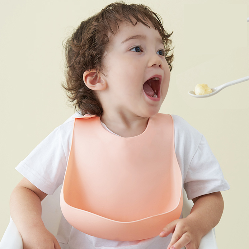 Soft Waterproof Silicone Baby Bib with Food Catcher, Baby Silicone Bib - Image 7