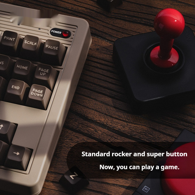 Retro Mechanical Gaming Keyboard Wireless Bluetooth With Rocker - Image 2