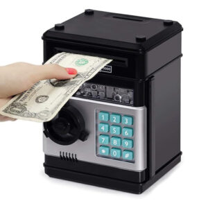 Electronic Bank, Mini ATM Password Money Bank Cash Coins Saving Box For Kids, Cartoon Safe Bank Box