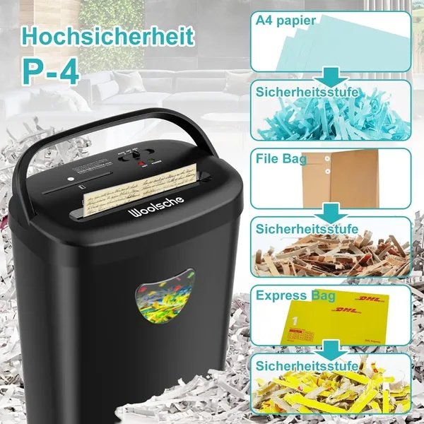 22131f71-5645-4285-8ec7-5e69d49476c8.jpg Aktenvernichter, Schreddert 12 Blatter Auf Einmal, Kann Kreditkarten&CD Und Buroklammern Zerkleinern, Papierschredder Mit Einem 25-Liter-Abfallbehalter-Versand Von FBA - Image 3