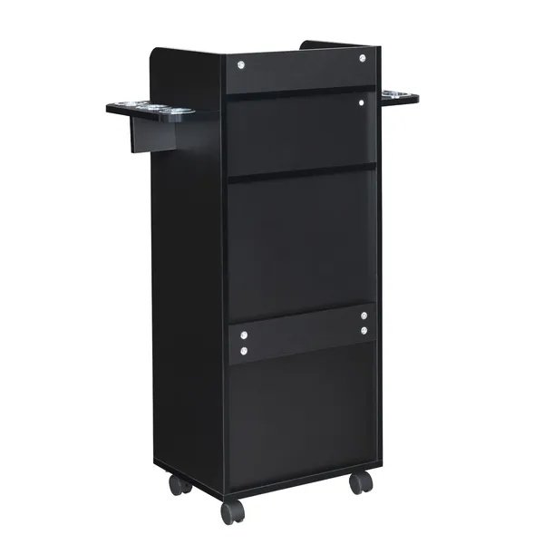 3342ccb3-dda3-4bb1-955e-cc22b33ab3f5.jpg Beauty Salon Trolley Cart, Salon Cabinet With 360' Wheels, 6 Tool Holders, 1 Drawer, Salon Station Rolling Cart - Image 6