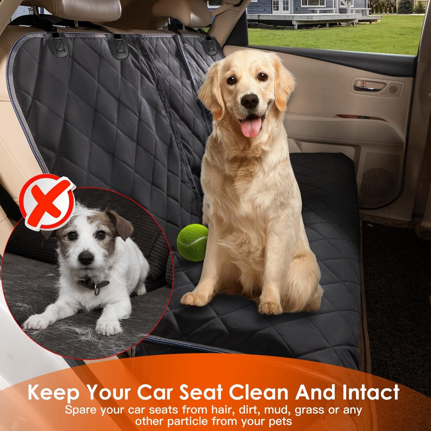 382f259c-8168-4aec-9902-a48f41461834.jpg 1Pc Dog Car Seat Cover Waterproof Scratchproof Pet Car Rear Protector Mat Pet Back Seat Cover With Dog Seat Belt For Car Truck SUV - Image 8