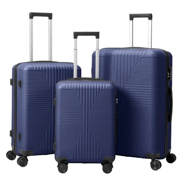 3e86d34c-85e7-4072-9057-b8e161b9380b.jpg Non-TSA Customs Lock 3-in-1 PP Trolley Case, 20in, 24in, 28in, PP, Navy Blue