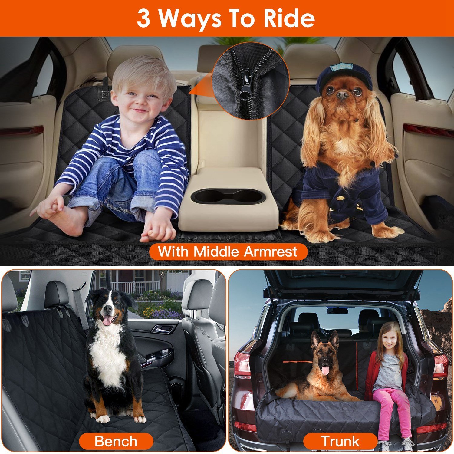 45d68f7d-16ce-421b-a65b-ae43c01f91a3.jpg 1Pc Dog Car Seat Cover Waterproof Scratchproof Pet Car Rear Protector Mat Pet Back Seat Cover With Dog Seat Belt For Car Truck SUV - Image 3