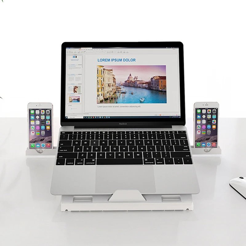 58271ab6-6df1-47df-905c-ff0a29965320.jpg New Laptop Stand Multifunctional Folding Lift Portable Laptop Stand Monitor Increase Rack Aluminum Alloy Base - Image 2