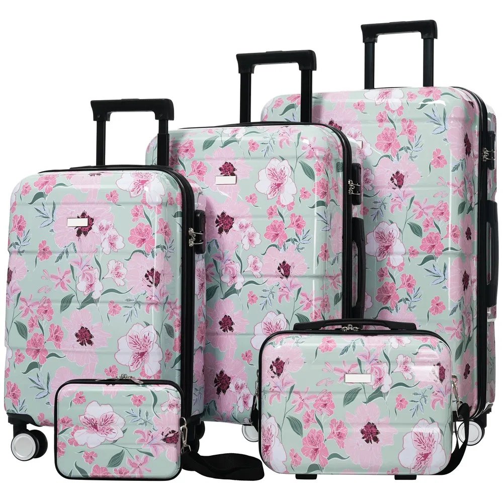 5adb5667-189a-42be-9962-f44e46faeb4d.jpg Luggage Sets New Model PC 5pcs, Hardside Lightweight Durable 20' 24' 28' Suitcases With 8' 14' Cases, Suitcase With Lock Spinner Wheels - Image 2