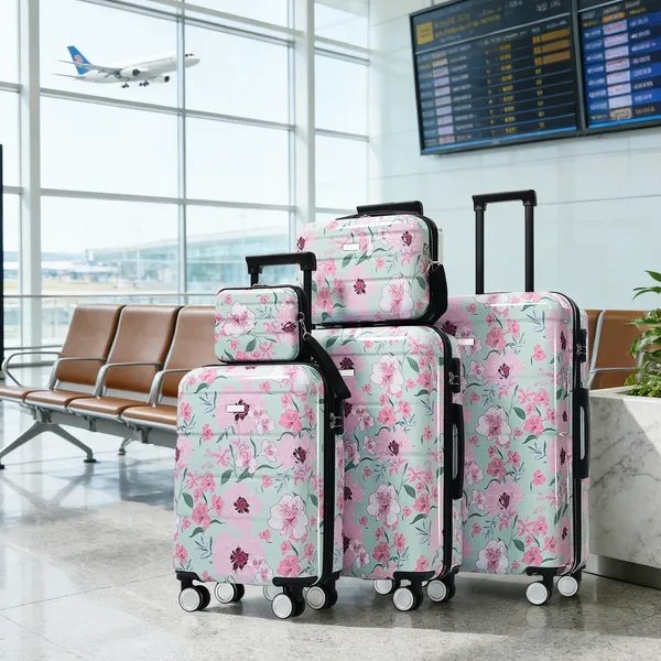 68fbe4da-1e39-4852-befa-6ba31a05f275.jpg Luggage Sets New Model PC 5pcs, Hardside Lightweight Durable 20' 24' 28' Suitcases With 8' 14' Cases, Suitcase With Lock Spinner Wheels - Image 6
