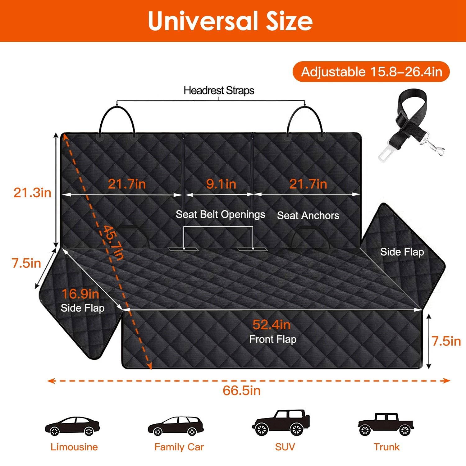 6ca9368a-7a3c-4b5d-a772-826428ad6c69.jpg 1Pc Dog Car Seat Cover Waterproof Scratchproof Pet Car Rear Protector Mat Pet Back Seat Cover With Dog Seat Belt For Car Truck SUV - Image 2