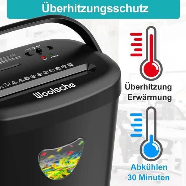 6e91543d-8213-4f39-9fd3-af9014074876.jpg Aktenvernichter, Schreddert 12 Blatter Auf Einmal, Kann Kreditkarten&CD Und Buroklammern Zerkleinern, Papierschredder Mit Einem 25-Liter-Abfallbehalter-Versand Von FBA - Image 2