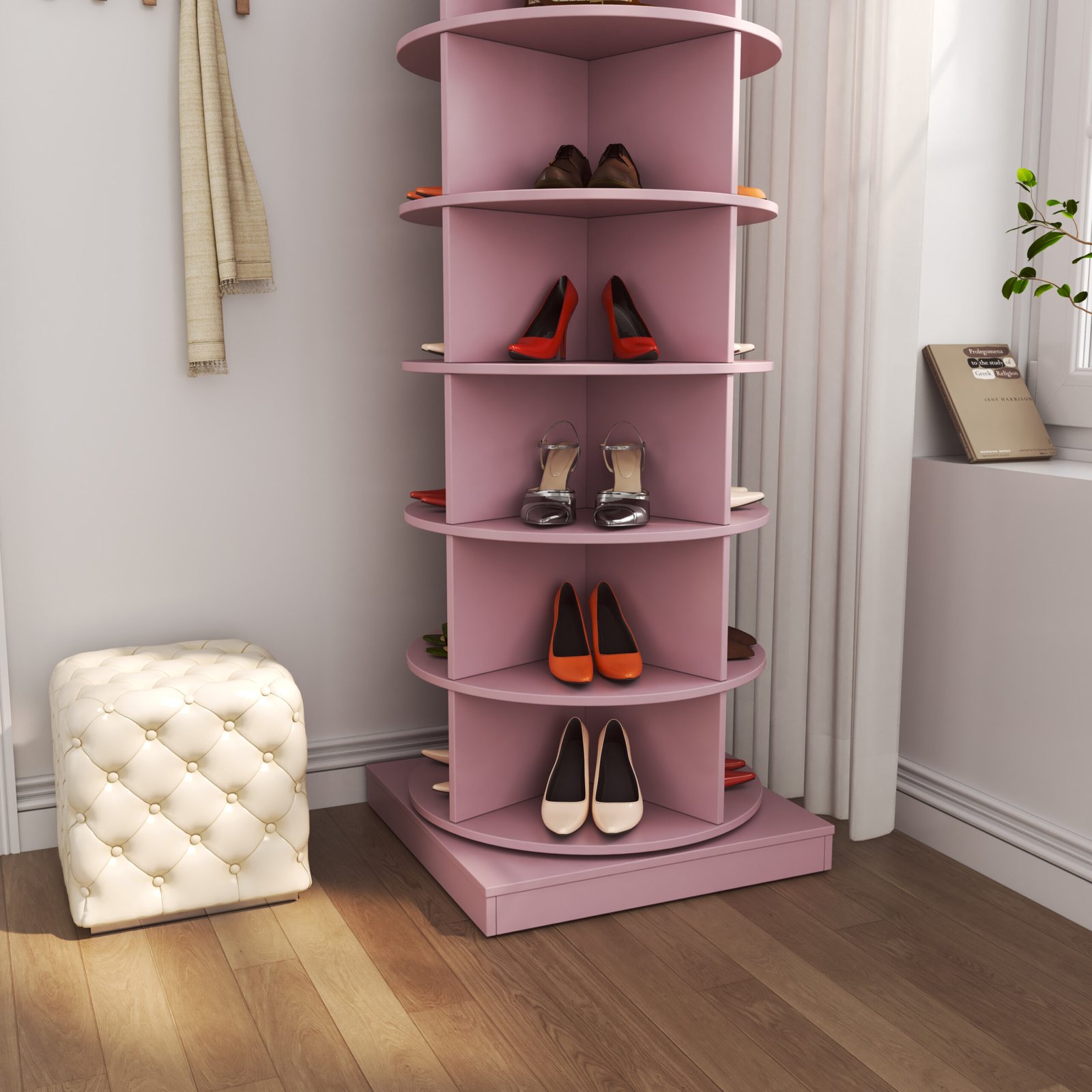 82e55019-985d-4438-9984-d1615fa9e42a.jpg 360 Rotating Shoe Cabinet 6 Layers - Image 5