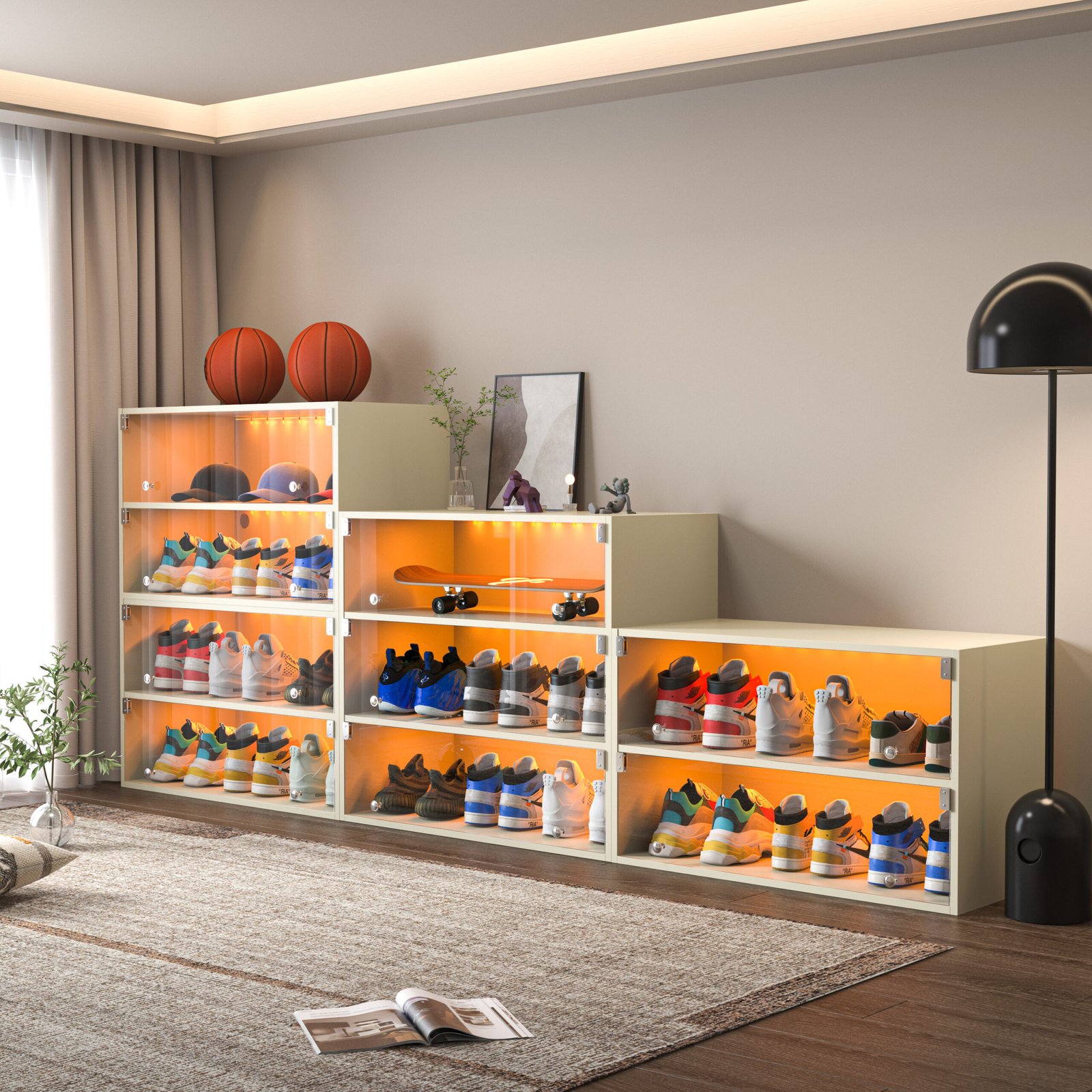 8884e297-fabb-423e-b5db-f539c18e46d4.jpg LED Light Shoe Box Three Layers With Glass Doors - Image 3
