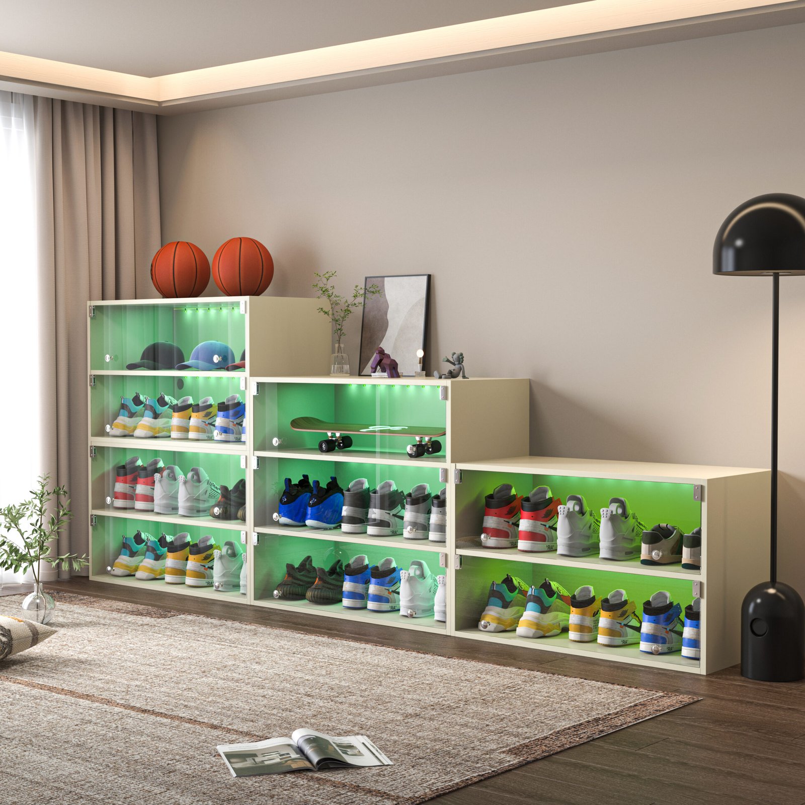 a656d34a-5ca0-432e-9903-8f92db2ca997.jpg LED Light Shoe Box Three Layers With Glass Doors - Image 2