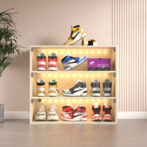 LED Light Shoe Box Three Layers With Glass Doors