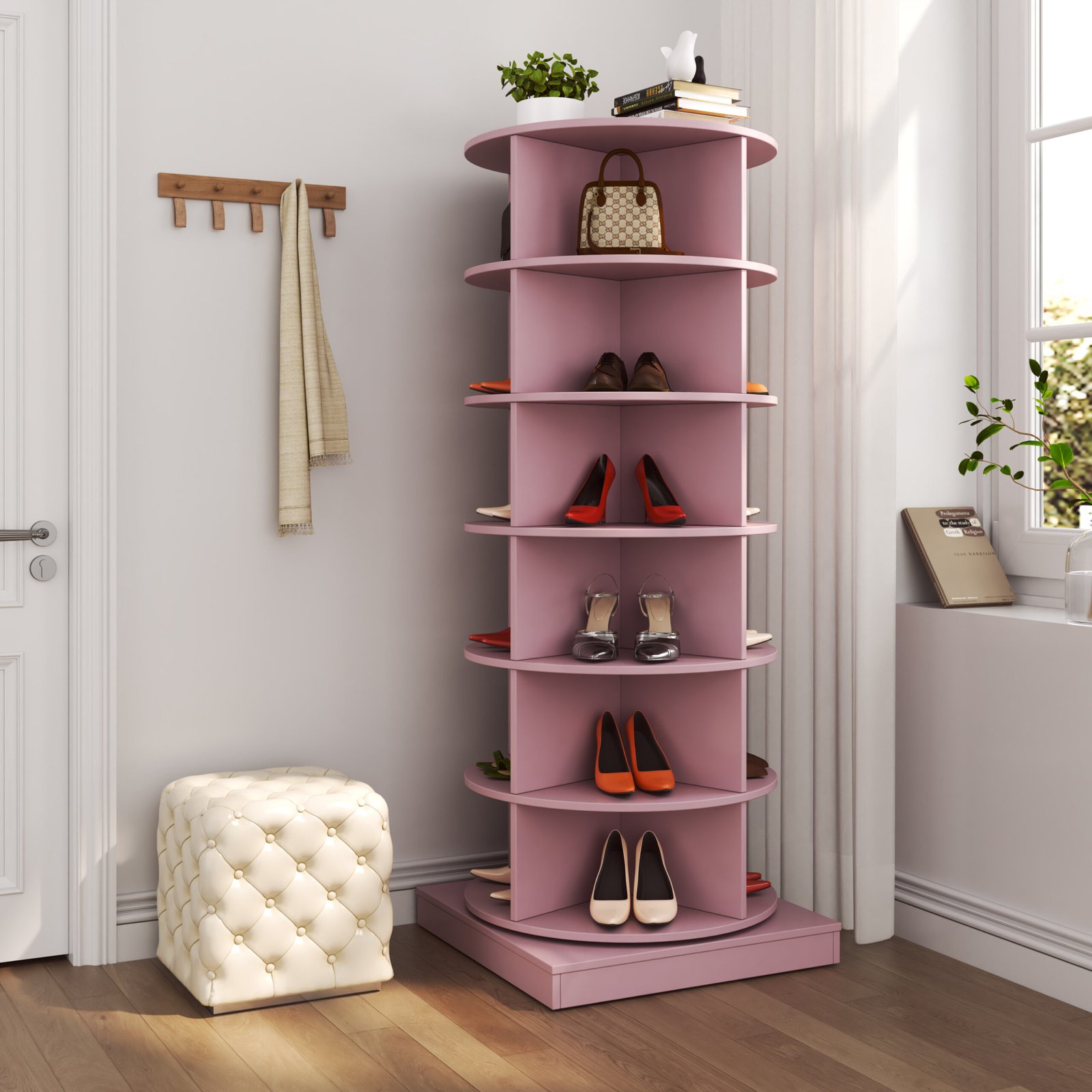 b0028144-ab27-4c3a-80a2-def44637b092.jpg 360 Rotating Shoe Cabinet 6 Layers - Image 2