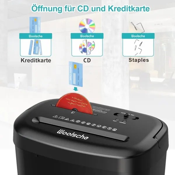 c0bdb576-d811-4fbc-8981-2057297d7847.jpg Aktenvernichter, Schreddert 12 Blatter Auf Einmal, Kann Kreditkarten&CD Und Buroklammern Zerkleinern, Papierschredder Mit Einem 25-Liter-Abfallbehalter-Versand Von FBA - Image 4