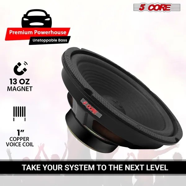 d569ec99-4813-4850-8dac-ac788d949395.jpg 5 Core 8 Inch Subwoofer Speaker 1000W Combined Peak 4Ohm Replacement Car Bass Sub Woofer - Image 4