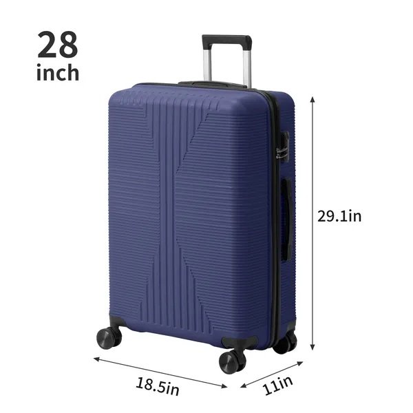 e6b1e11c-db01-472e-986e-338e5afce7ac.jpg Non-TSA Customs Lock 3-in-1 PP Trolley Case, 20in, 24in, 28in, PP, Navy Blue - Image 6